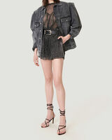 DANNIC METALLIC KNIT MINI SHORTS image number null